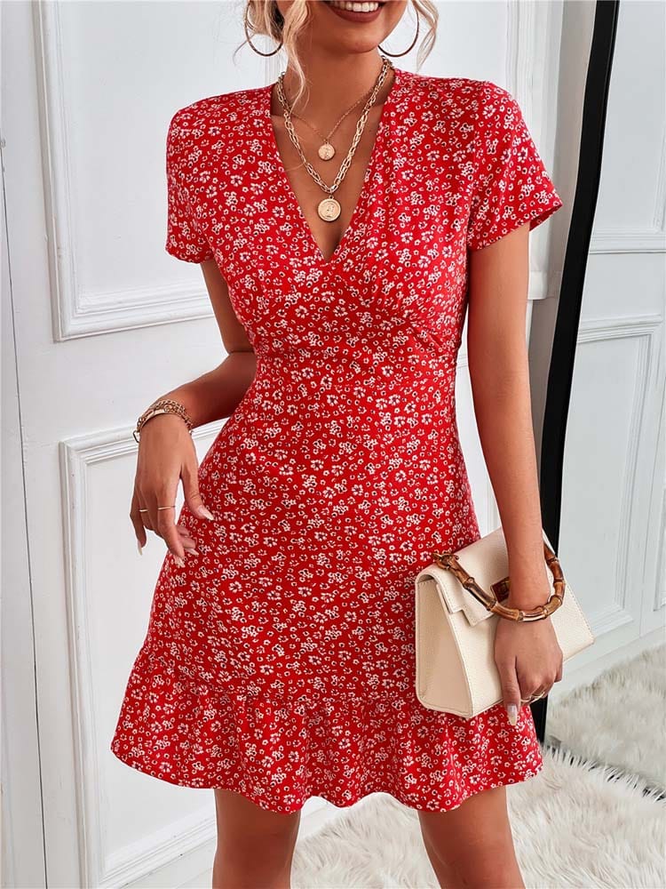 T-shirt Femme Col Boutonné Imprimé Floral TOFOTL - Manches Courtes, Coupe Casual, Poche, Haut D'été Léger
