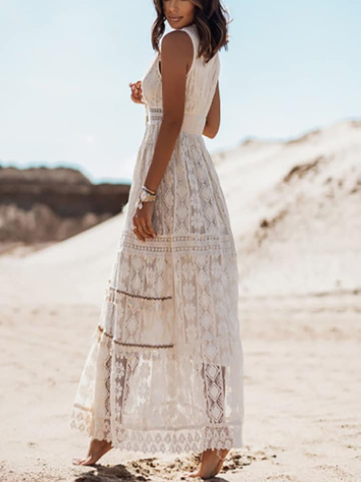 Robe Maxi Caftan Boho - Taille Unique, Léger Et Fluide, Parfait Pour La Plage, La Maison Ou Les Vacances
