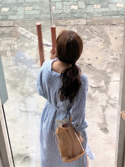 Robe Chemisier Femme Bleu Et Blanc Rayée - Taille 36, 38, 40 - 100% Coton - Neuve Avec Étiquettes
