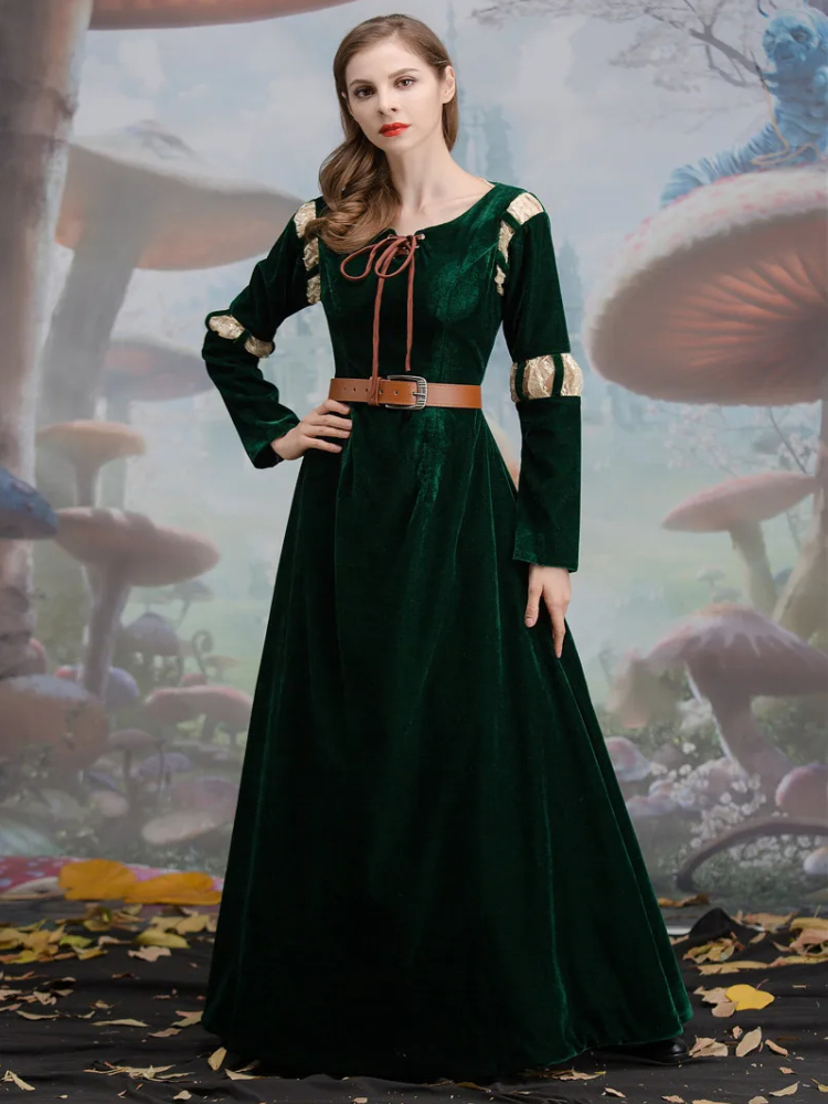 Robe Médiévale Pour Femme - Coupe Irrégulière, Manches Longues - En Polyester - Pour Cosplay, Fête à Thème, Déguisement